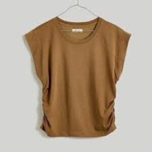 Madewell Brown Side-Cinch Muscle Tee